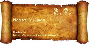 Moosz Vilmos névjegykártya